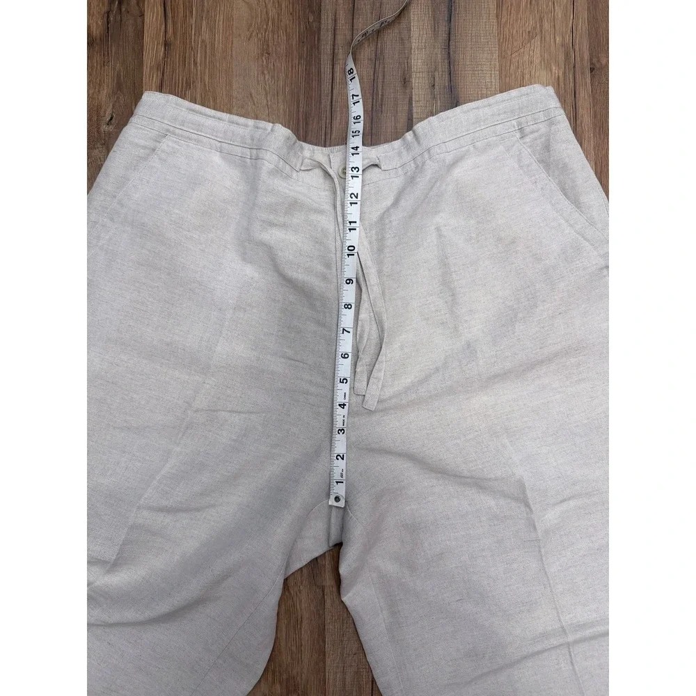 Cubavera Linen Blend Pants Light‎ Beige Drawstring Relaxed Fit XL NWOT